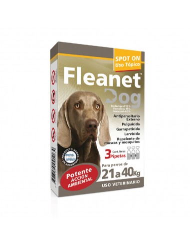 Fleanet Dog 21 a 40 kg x 3 pipetas