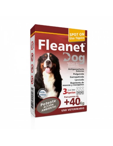 Fleanet Dog + 40 Kg x 3 pipetas