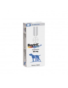 Baytril 50 mg. x 10 comp....