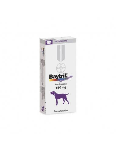 Baytril 150 mg. x 10 comp. Saborizados